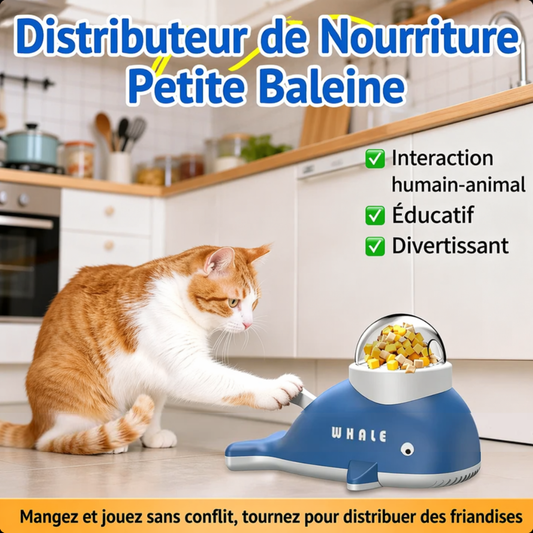 Distributeur de nourriture whale bleue pour chien et chat
