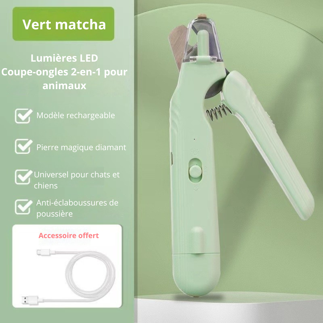 Coupe-ongle avec led 2 en 1  vert Rockylaidbeau