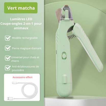 Coupe-ongle avec led 2 en 1  vert Rockylaidbeau