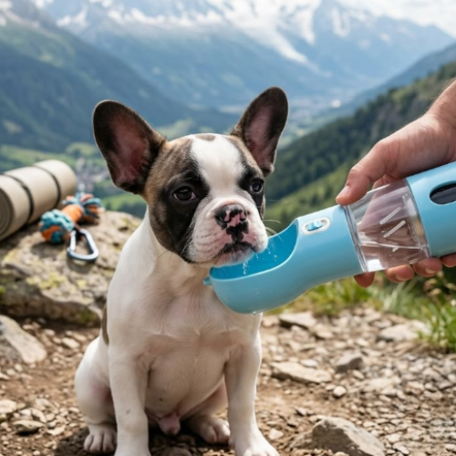 Gourde Multifonction pour Chien en Balade – Eau & Croquettes