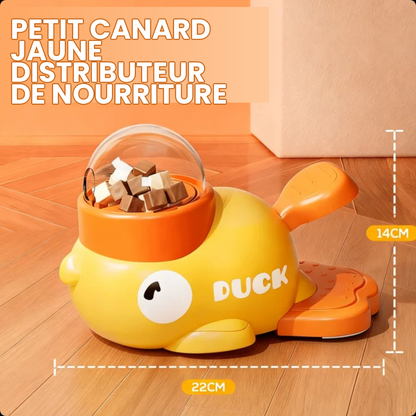 Distributeur de nourriture canard jaune pour chien et chat